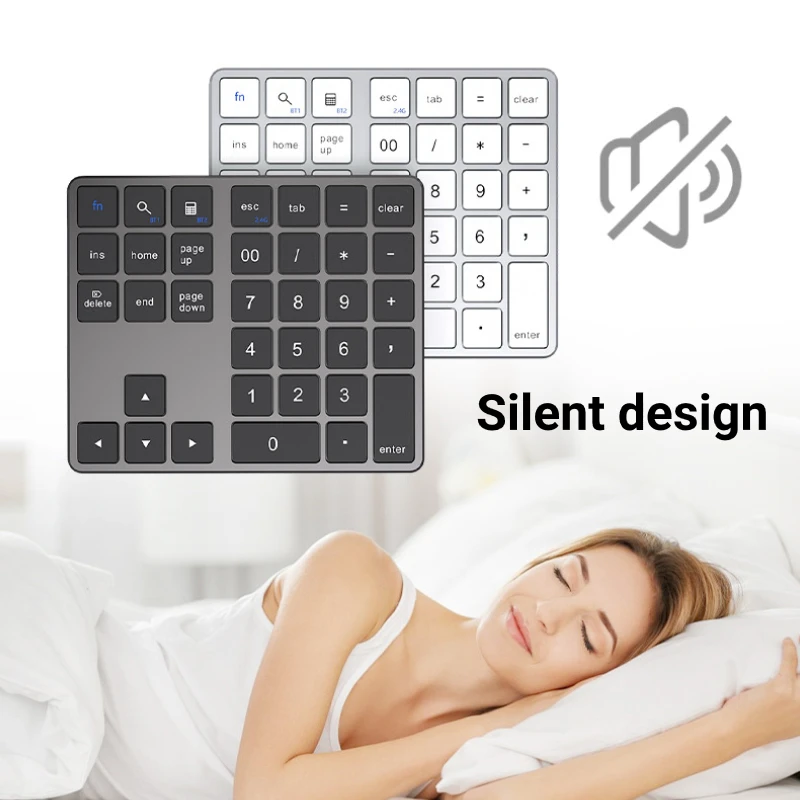 Цифровая клавиатура KEBIDUMEI, 2,4G, двухрежимная беспроводная клавиатура, Bluetooth-клавиатура, цифровая клавиатура, аккумулятор 300 мАч, перезаряжаемая цифровая клавиатура (art.: 3920db9728e10) - 3920db9728e10