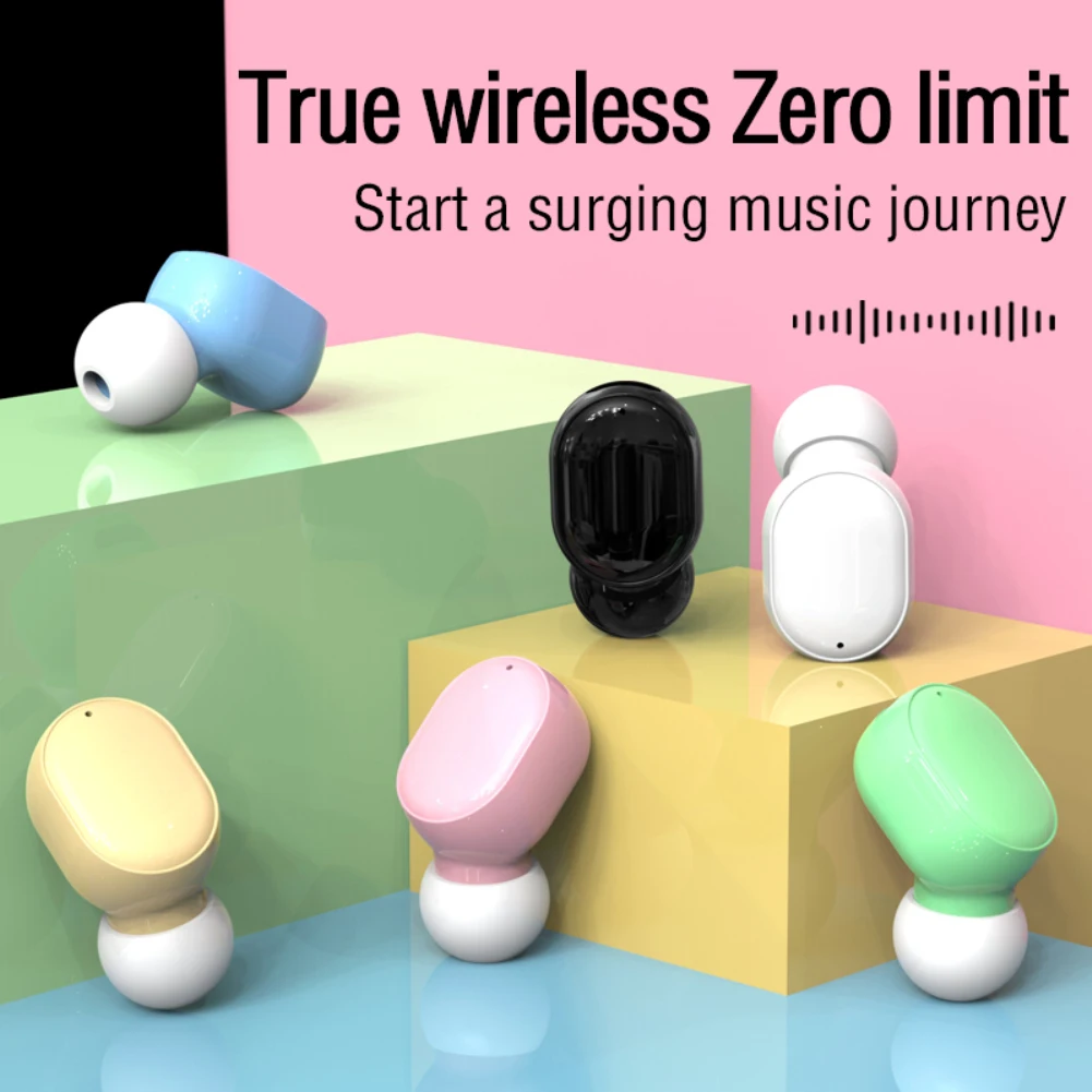 

New Trend Wireless BT5.0 Bluetoth-compatible Headset Noise Reduction Mini Monaural Sports Outdoor Earphone Unisex Single Ear