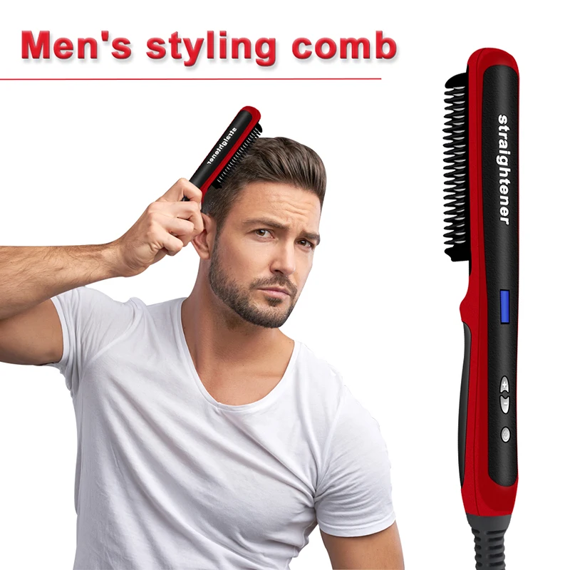 

Anti-Scald Straightening Iron Comb Styler Hair Care Iron Fast Heating Hair Brush Temperature Control Ceramic Heating Comb