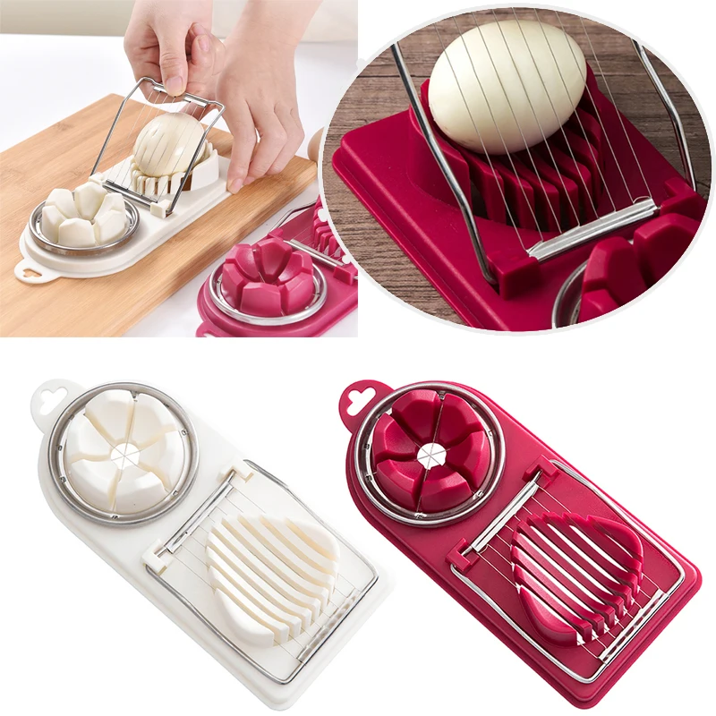 

Household Stainless Steel Egg Cutter Multifunctional Egg Holder Two-in-one Preserved Egg Artifact Egg Separator Kitchen Gadgets
