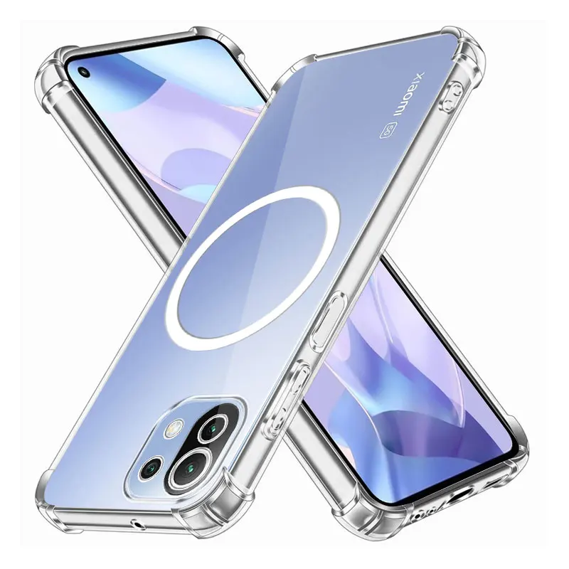 Чехол с магнитной наклейкой для Xiaomi Mi 11 Lite NE 11i 11X 11T Pro мягкий силиконовый чехол