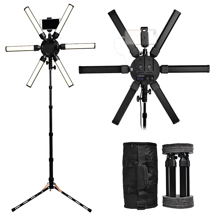 

Camera Video Photo With Tripod Stand Makeup LED Photography Lamp 6 Tubes Star Ring Light