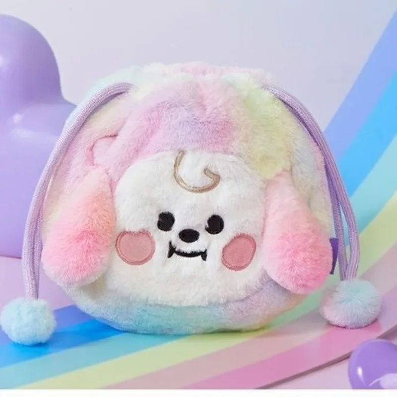 BT21 Чон Чонгук Ким Тэхён, сумка на шнурке с мультяшным изображением, серия «Радуга», сумка на шнурке, сумка для хранения с эффектом тай-дай, сувенирная продукция. (art.: 3920dcefd8dee) - 3920dcefd8dee