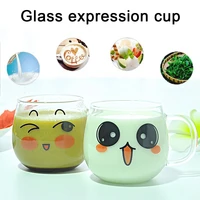 200ml creative emotion glass cup cute coffee mugs high borosilicate glass cold resistance heat resistant juice cup birthday gift