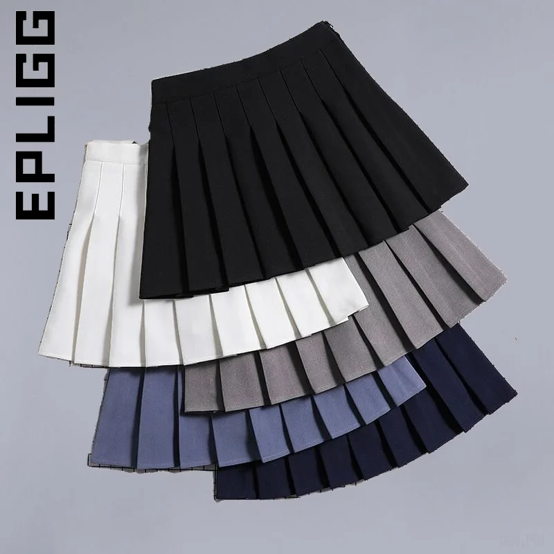 

Epligg корейские модные женские плиссированные летние юбки с высокой талией милые мини трапециевидные клетчатые повседневные для девочек Y2k короткие юбки