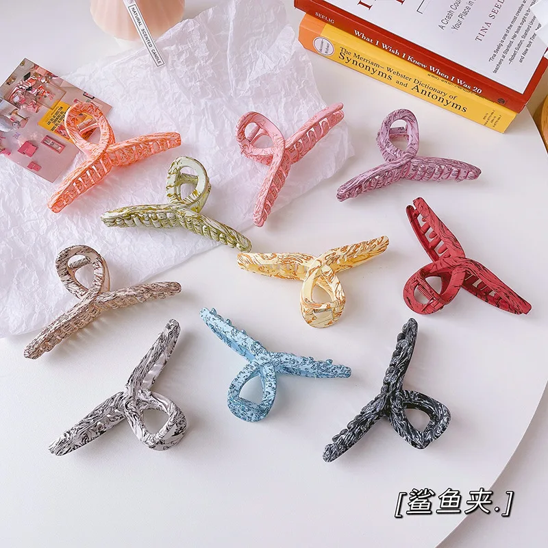 

Retro Texture Grip Candy Color Hair Clip Back Head Clip Shower Updo Hair Accessories Barrettes hair accessories