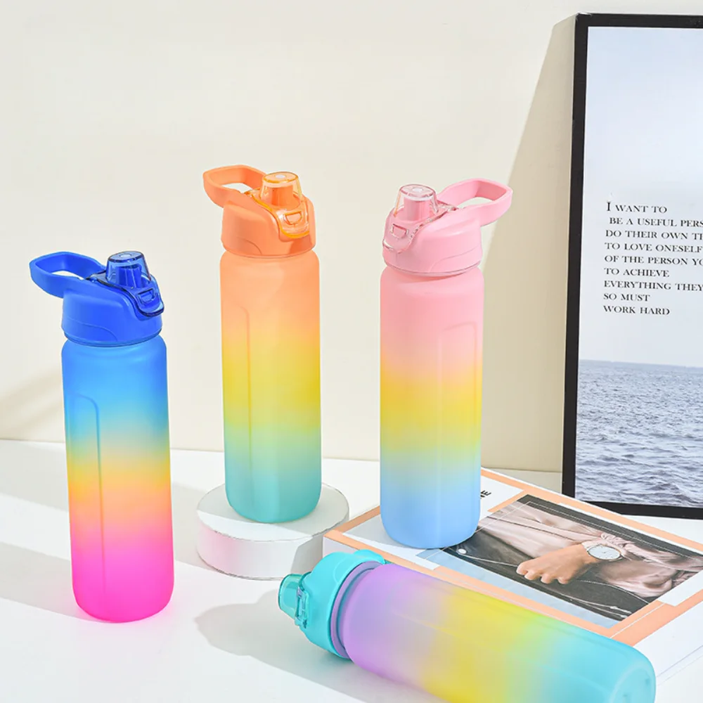 

Large-capacity Sports Water Cup Portable Drinking Straw Water Bottle with Scale Water Bottle Fall-resistant Portable Space Cup
