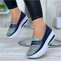 mcckle womens vulcanized shoes platform ladies flat walking shoes slip on shallow pu leather causal female flats comfort woman