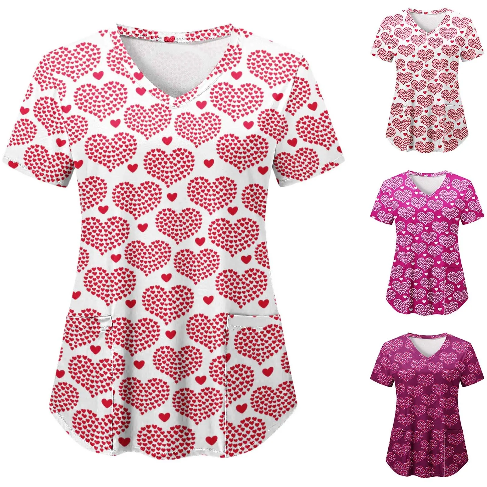 

Униформа медсестры женская с коротким рукавом и V-образным вырезом