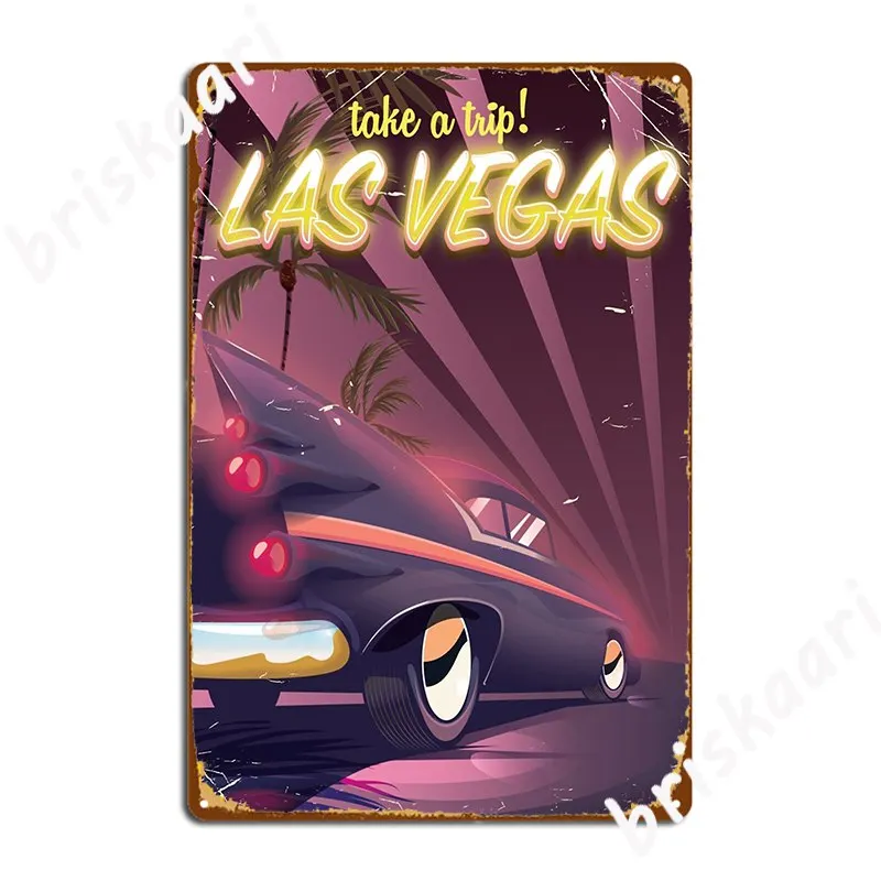 

Классический постер для путешествий с автомобилем Лас-вегасом, металлические таблички для клувечерние, плакаты с росписью, оловянные знаки