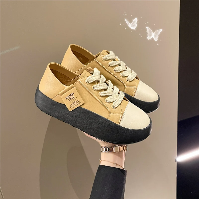 

Кроссовки женские в стиле ретро, повседневная обувь на платформе, с закрытым носком, на танкетке, криперы, осень 2022