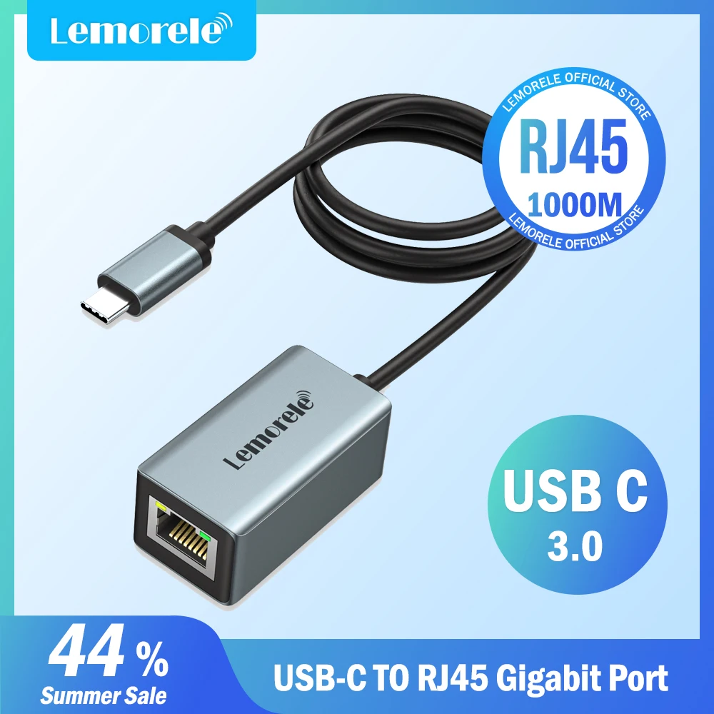 Lemorele TC48 USB Ethernet Adapter USB3.0 1000Mbps USB RJ45 Network Card for Laptop Xiaomi Mi Box S Nintendo Switch USB Lan