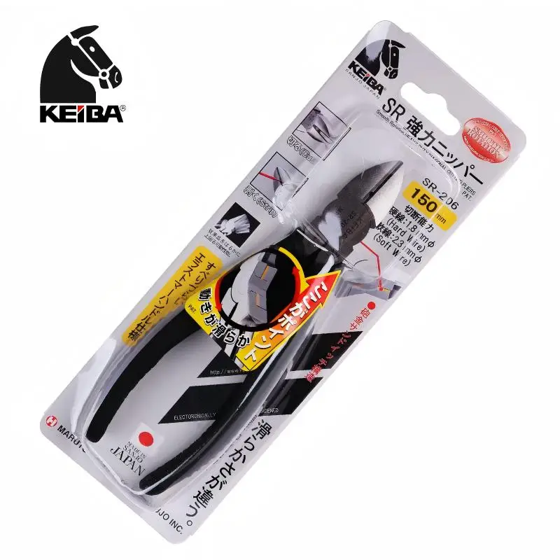Фото Кусачки диагональные KEIBA SR-206 с лезвиями из сплава, прецизионные, для резки электрических проводов, ручной инструмент (стандарт JIS) №2