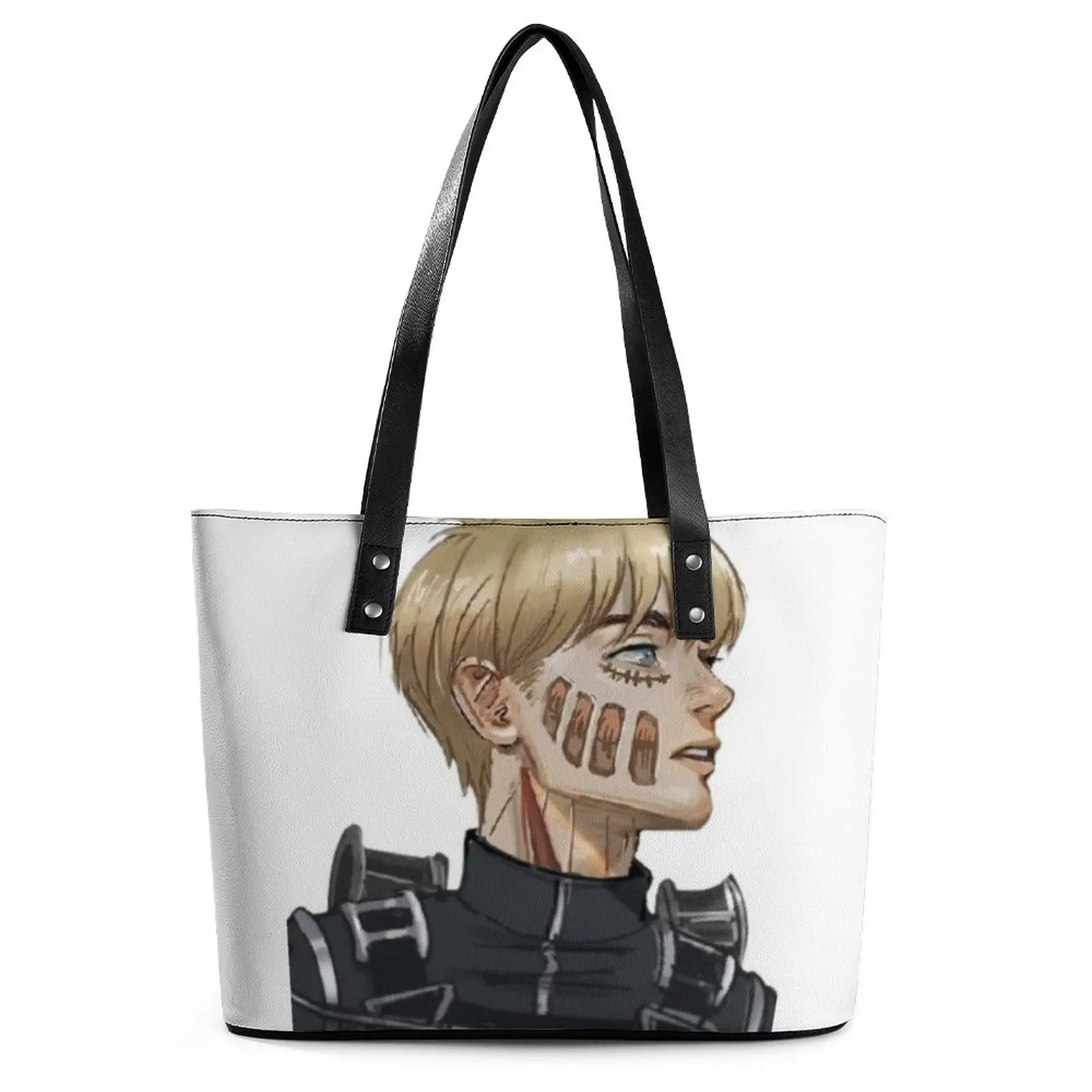 

Сумка Armin Arlert, веселая сумка на плечо с сердечным рисунком атаки на титанов, современная сумка-тоут, дизайнерская сумка-шоппер с ручками