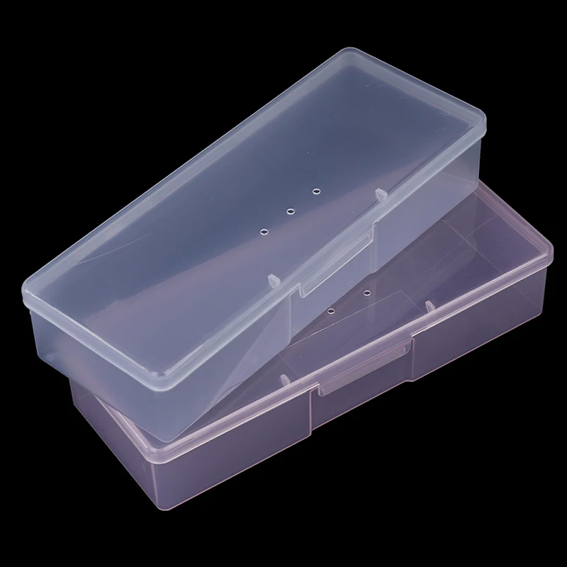

Rectangle Nail Storage Box For Long Nail Tools Tweezers Cuticle Pusher Brushes Pens Nail Art Plastic Empty Holder Container Case