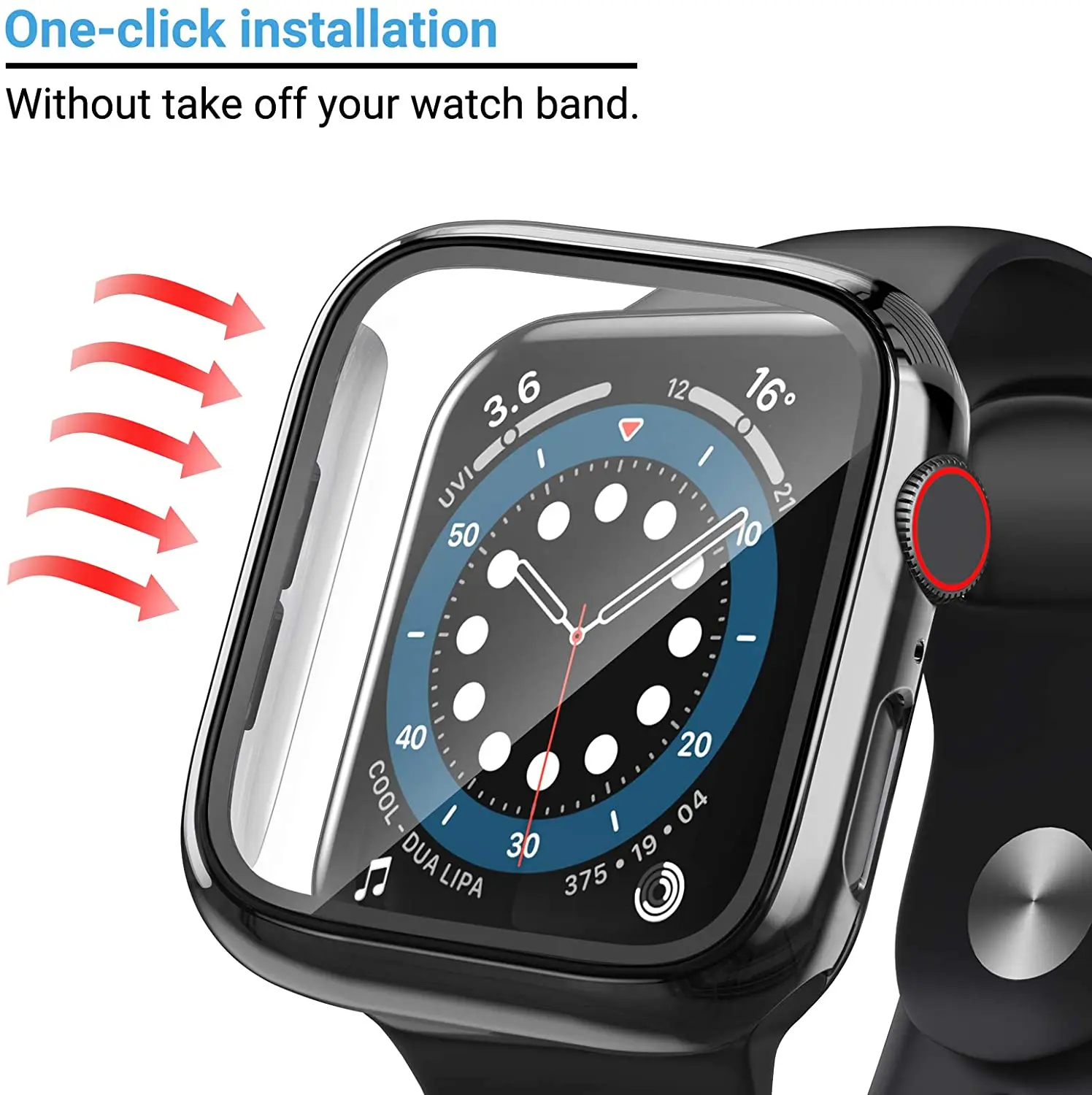 Фото Стекло и крышка для Apple Watch Φ 44 мм 40 мм 45 мм 41 мм 42 мм 38 мм, аксессуары с покрытием, защита экрана iWatch серии 9 8 6 5 3 se 7 №3