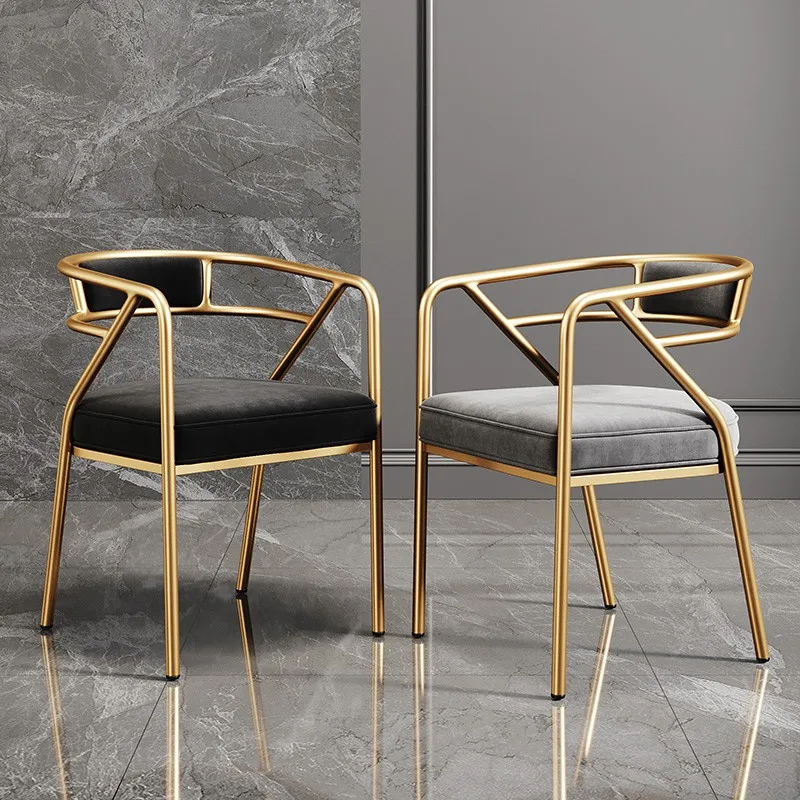 

Nordic Luxury Cushions Chairs Dining Room Metal Leg Comfortable Unique Table Chai Backrest Office Sillas De Comedor Furniture