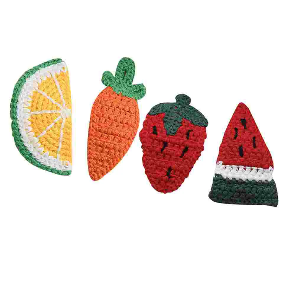 

4pcs Hair Clips Woolen Fruit Design Stylish Barrettes for Kids