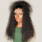 Парик длинный черный кудрявый Женский, плотность 180%, 26 дюймов