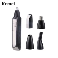 kemei 3 in 1 waterproof nose ear hair trimmer for men rechargeable eyebrow beard trimer electric ear cleaner nose hair removal