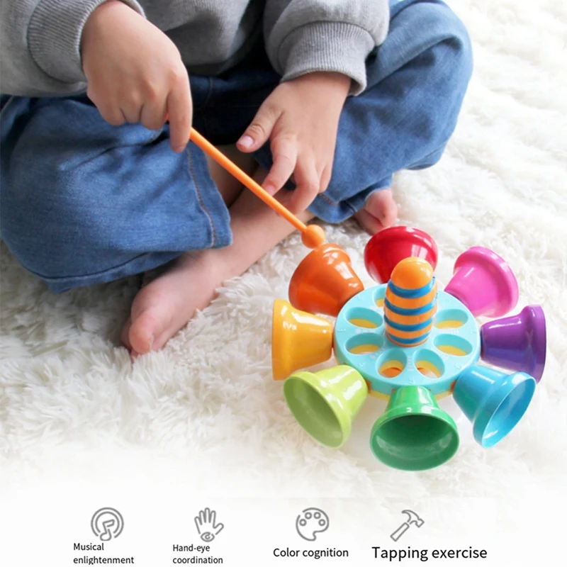 Children's Percussion Instrument Rainbow Diatonic Bells For Kids Kid Birthday Gift 3-Year-Old And Over Durable Easy Install