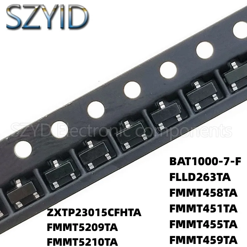 

100 шт. SOT23 ZXTP23015CFHTA FMMT5209TA FMMT5210TA BAT1000-7-F FLLD263TA FMMT458TA FMMT451TA FMMT455TA FMMT459TA