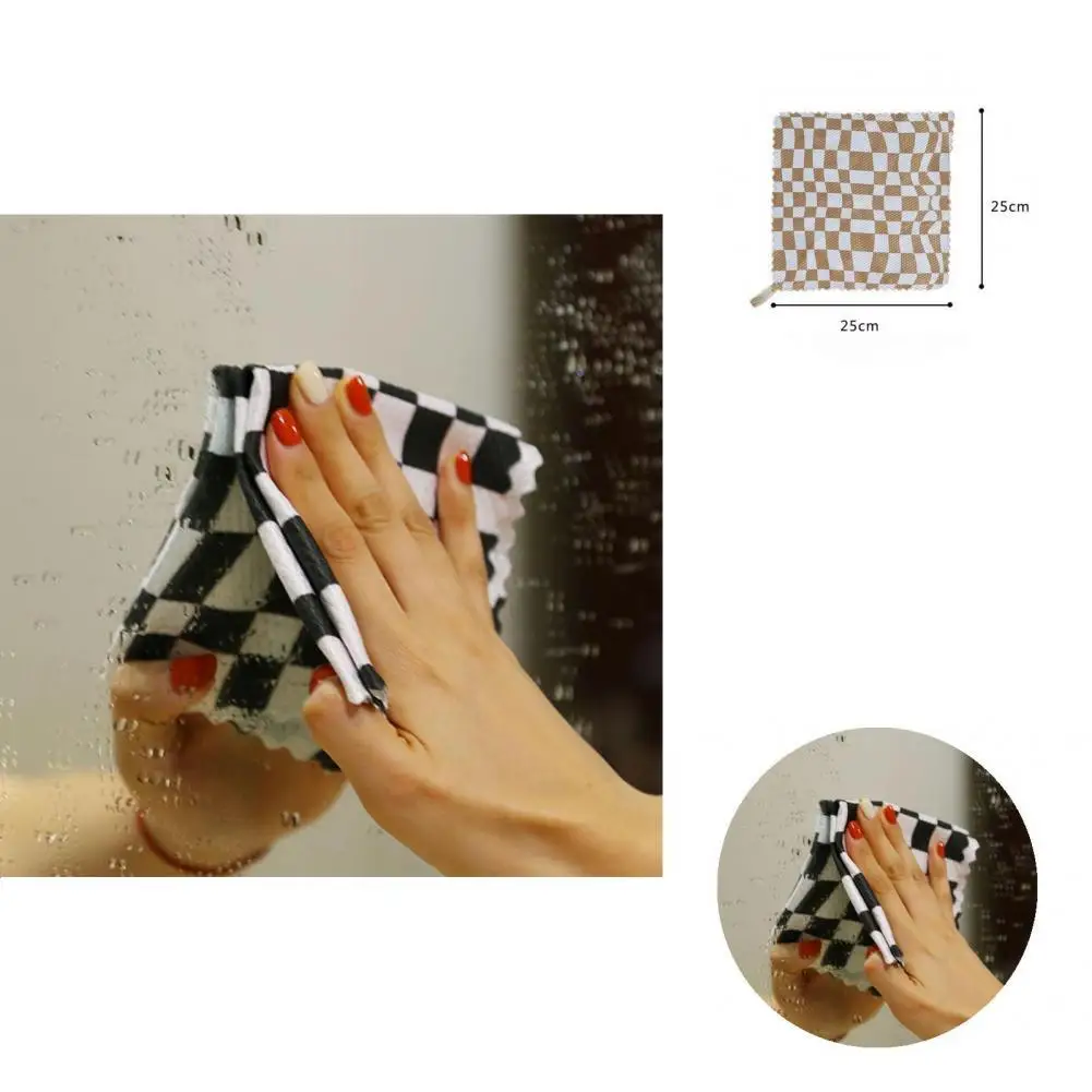 

Wiping Rag Lightweight Cleaning Cloth Beautiful Chessboard Pattern Washing Rag