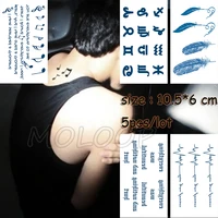 temporary tattoo sticker musical note feather lifeline letter waterproof fake tatto water transfer flash tatoo girl woman kid