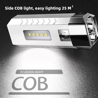 c3 mini rechargeable flashlight outdoor lighting lamp with 2led 5cob side lights powerful torch can be used as a power bank