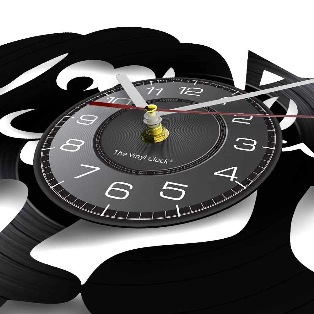 Настенные часы с виниловой пластиной для домашних животных Декор дома и детской