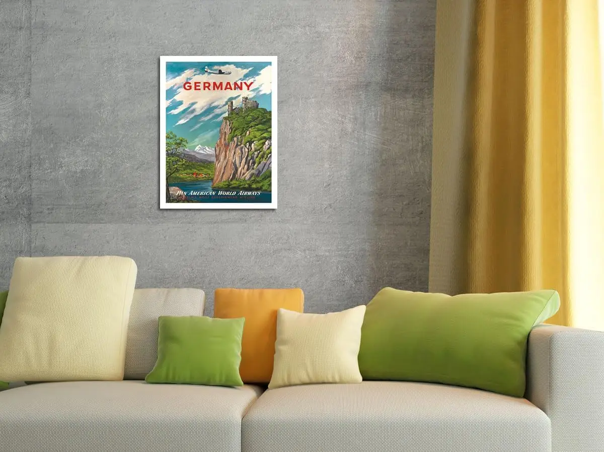 Геркни - Pn mercn World Rwys Vntge rlne Trv Плакат c.1950s 8x12 nch Metl Tn Sgn