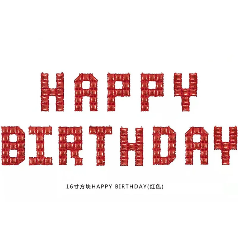 

New 2022 creative letter balloon 16 inch checkered crystal color two-sided letter birthday decorative aluminum balloon