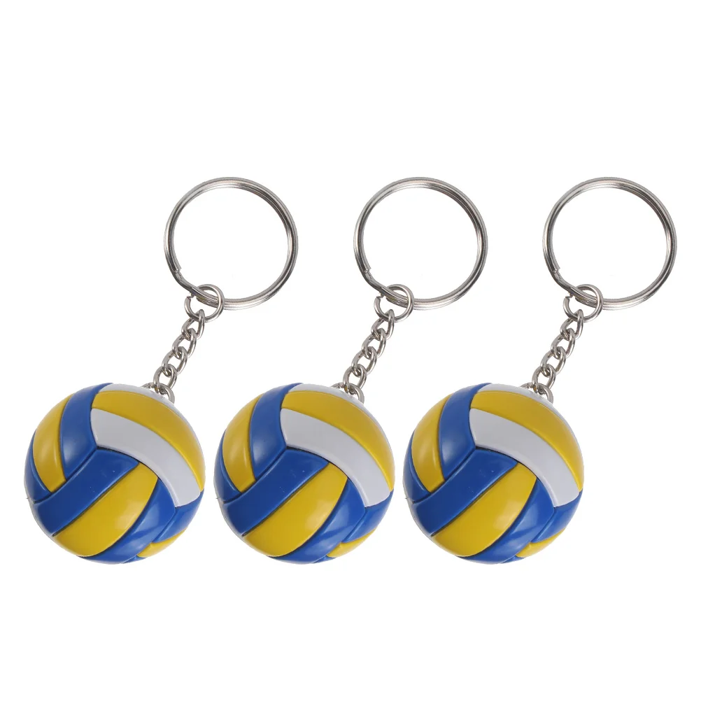 

volleyball keychains sports keyring: key fob holder volleyball pendant key fob bag charm simulation model 3pcs for sports fans