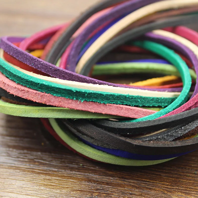 M Плоская веревка из воловьей кожи натуральной первый слой ювелирные аксессуары