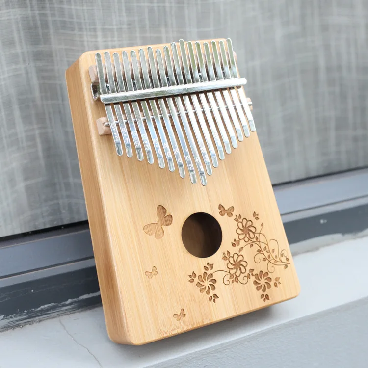 17 Keys Kalimba Portable Wooden Finger Piano Handmade Carved Simple Creative Children Gifts Musical Instruments for Beginners