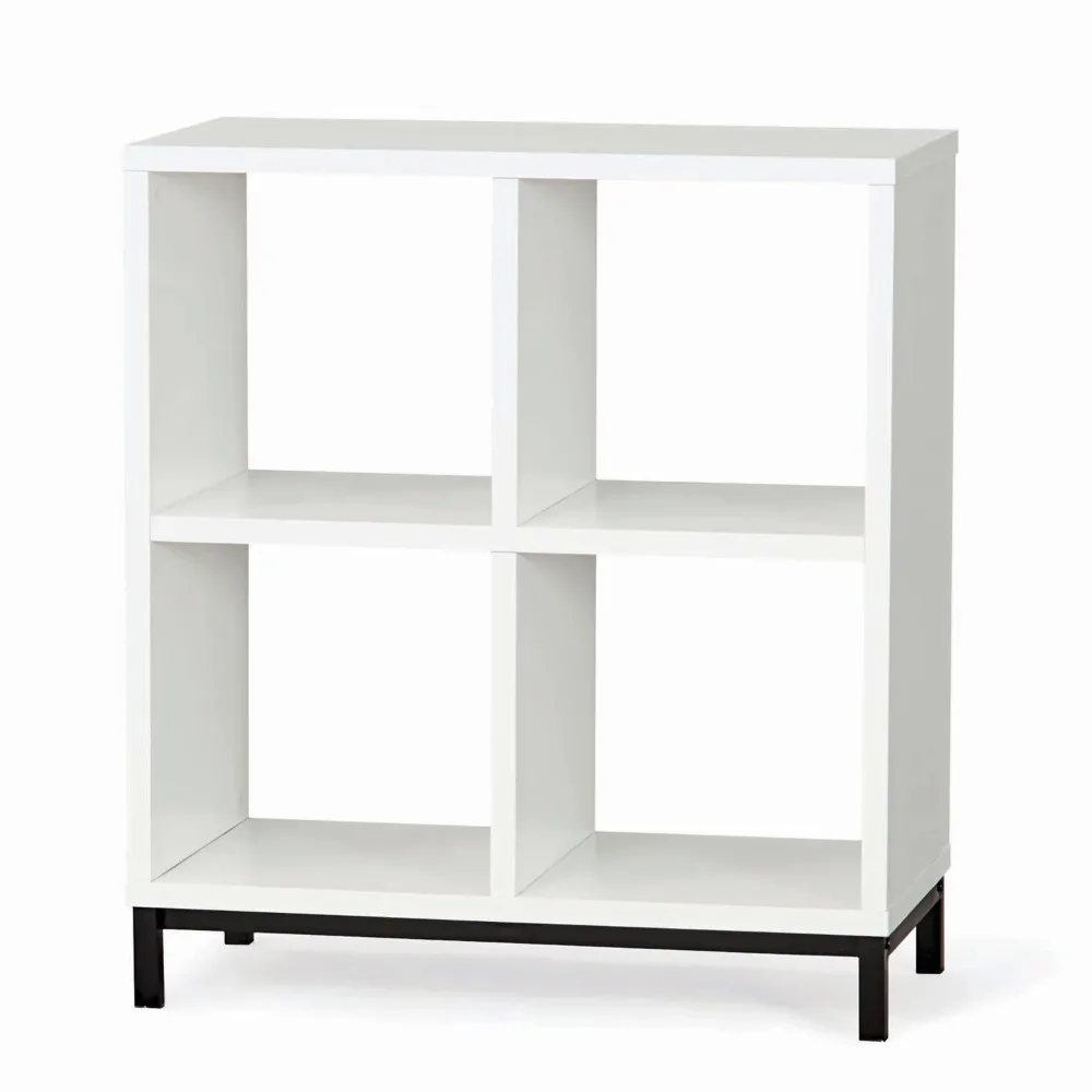 

4-Cube Organizer with Metal Base, White