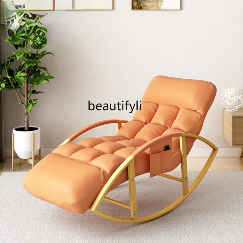 

yj Rocking Chair Recliner Rocking Chair Adult Light Luxury Lazy Bone Chair Lazy Sofa Balcony Chair