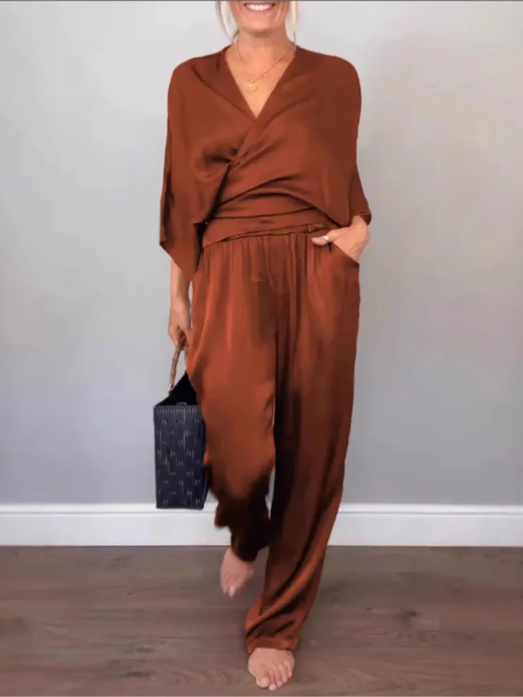 Женский комплект FUXIONGFU однотонный полиэстер