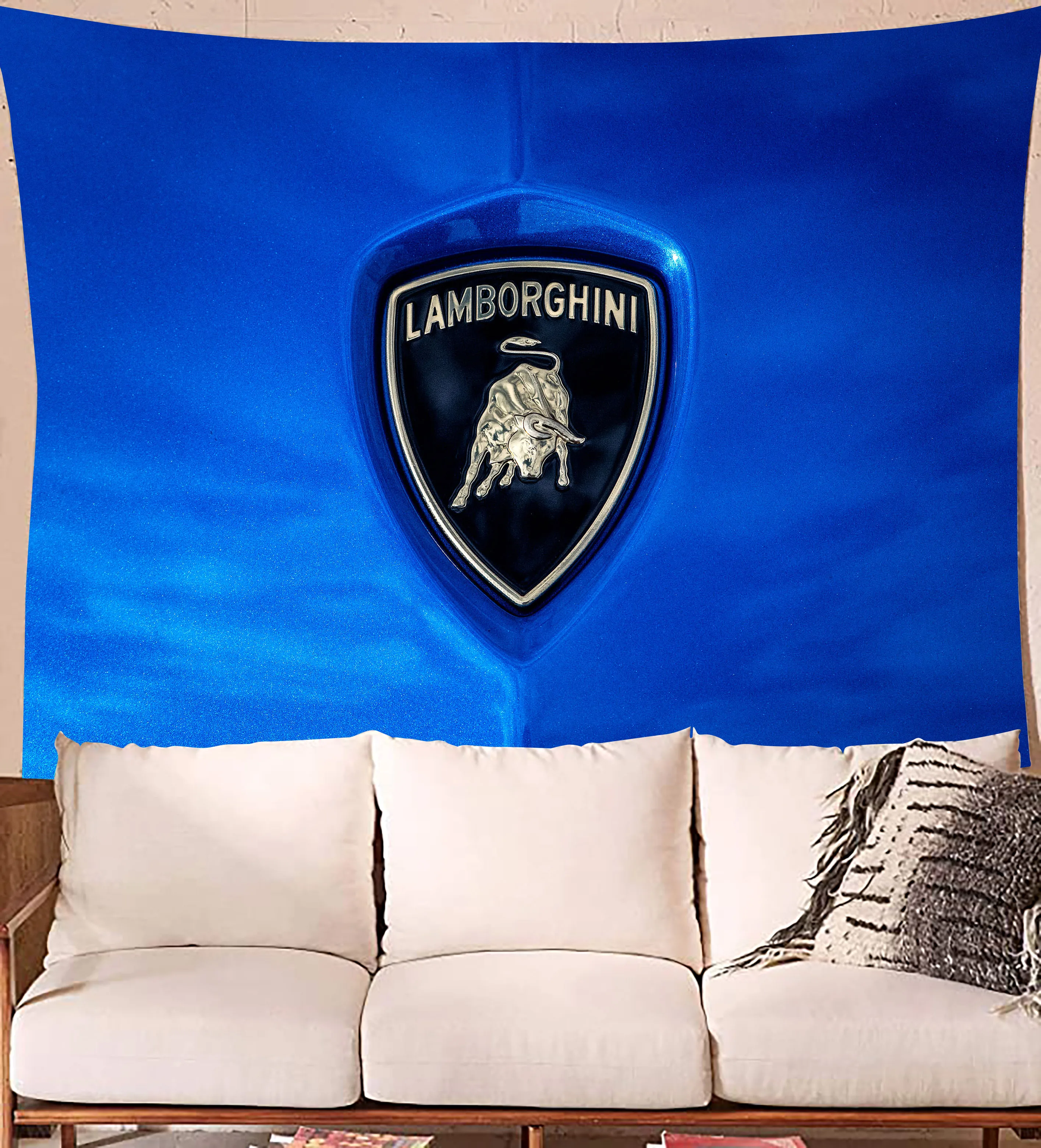 

Luxury Sports Car Lamborghini Wall-mounted Beach Blanket Wrinkle-free Tapestry, Beautiful Bedroom, Dormitory Decoration