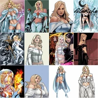 marvel white queen emma diamond painting hero embroidery full paste mosaic rhinestones cross stitch for bedroom home decoration