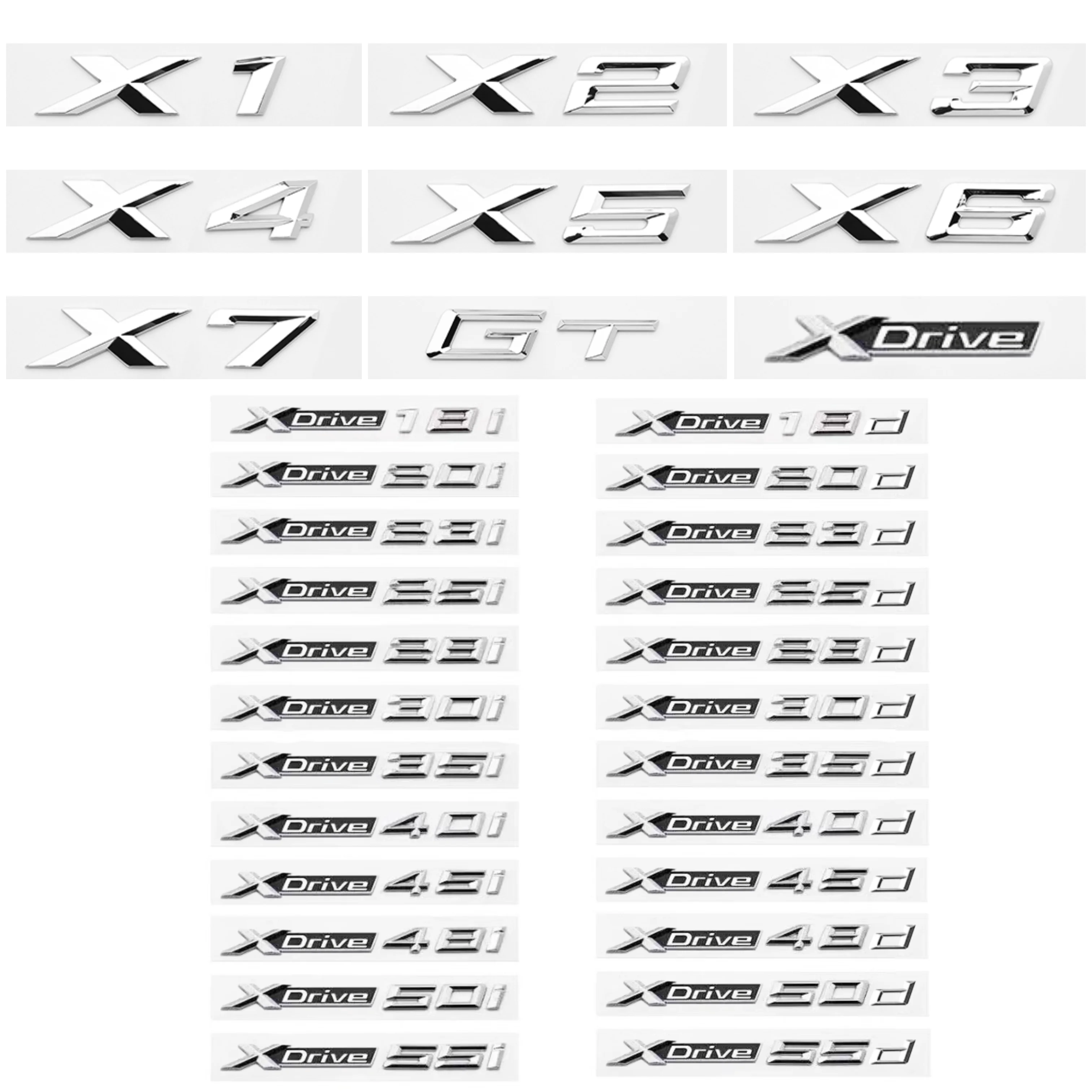 

3D XDrive 20i 30i 35i 40i 50i 30d 35d 40d эмблема на крыло автомобиля, значок на багажник, наклейка для BMW M X1 X3 X4 X5 X6 X7 GT, аксессуары с логотипом