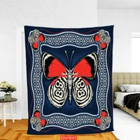 fashion home butterfly throw blanket soft light weight blanket for couch bed livingroom bedroom sofa home bedding adults kid
