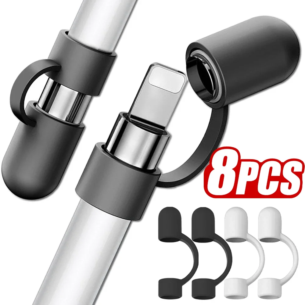 8-1 шт. силиконовый держатель для карандашей с защитой от потери Apple Pencil 1-го