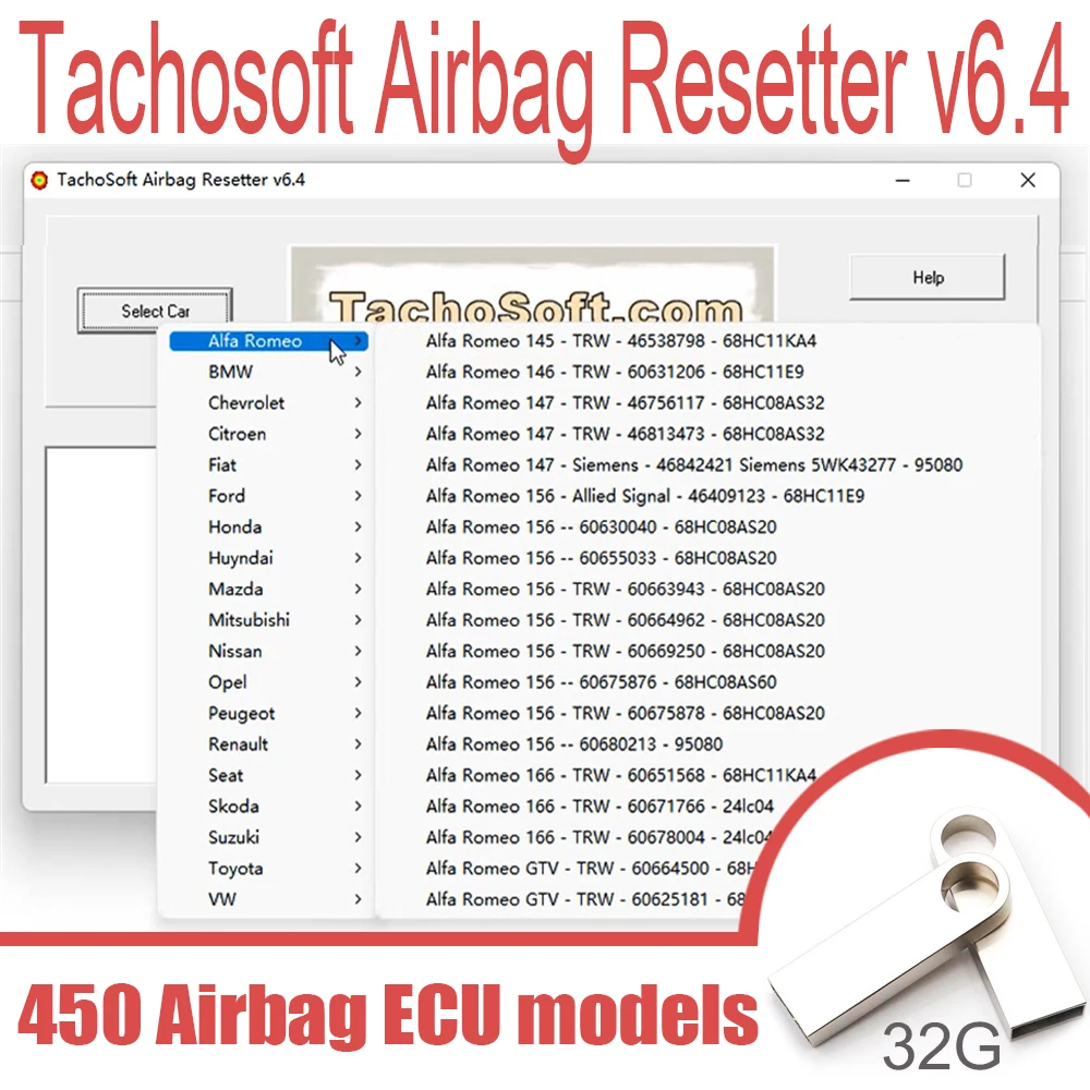 Tachosoft сброс подушки безопасности 6,4 удаление crashdata из подушек безопасности ЭБУ сбросы показывают чип памяти Тип 19 автомобильные бренды 50 подушек безопасности ЭБУ модели