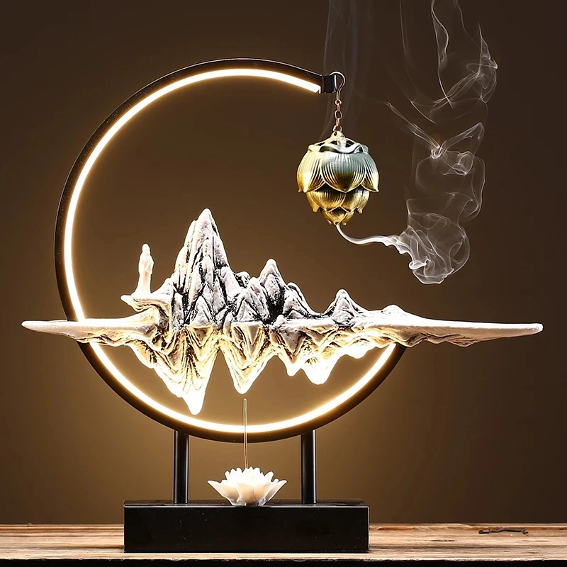 

Electronic Backflow Ceramic Incense Burner Waterfall Household Hanging Indoor Incense Creative Zen Tea Ceremony Decoration