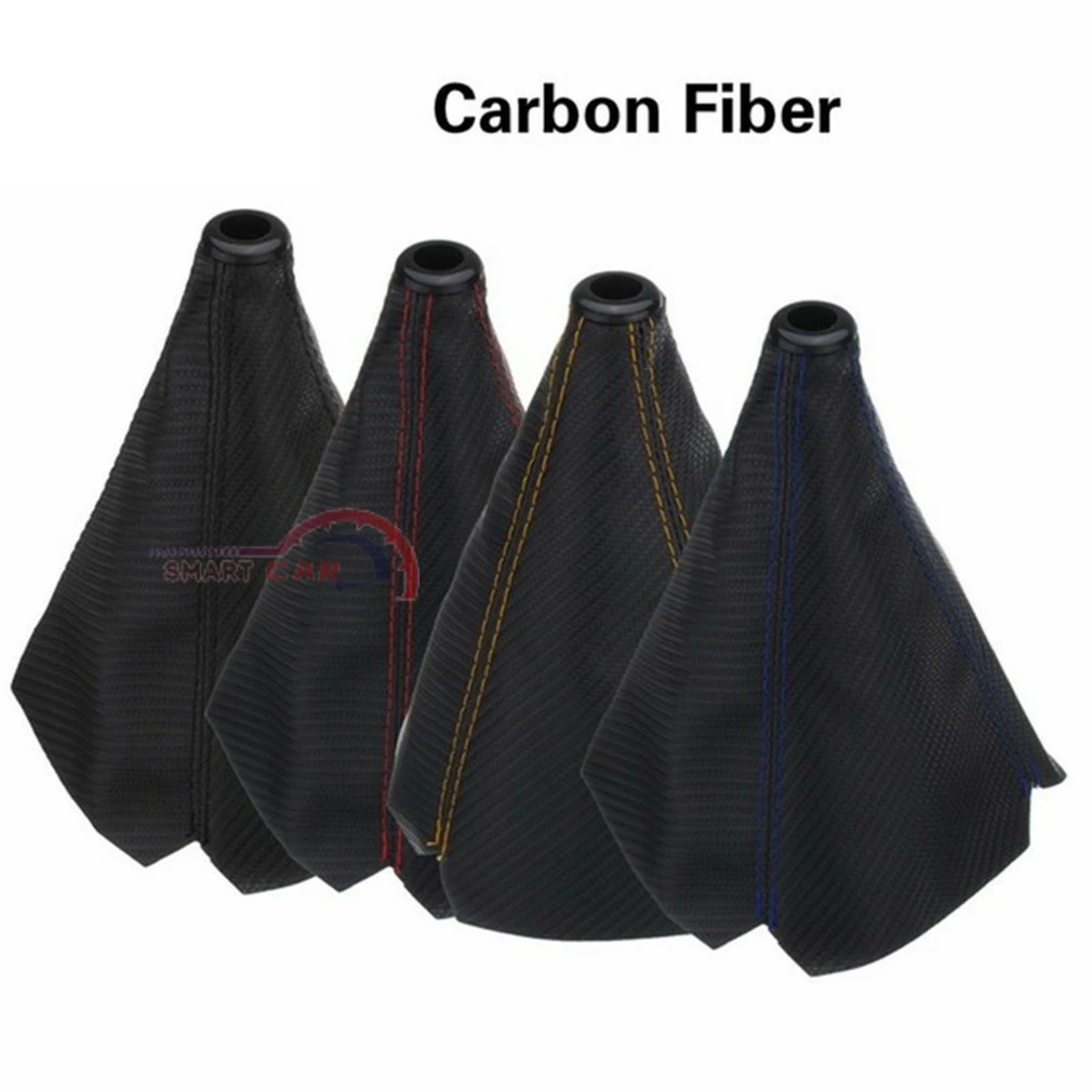 

16mm Universal PU Leather Car Gear Shift Collars Carbon Fiber Auto Car Manual Stick Shifter Knob Gear Shift Boot Cover Gaiter