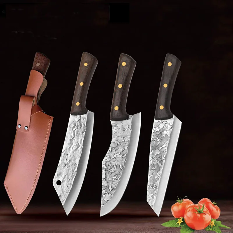 

Hand-Forged Kitchen Knives Cutlery Butcher Chef Knife Slicing Meat Cleavers Multi-Purpose Knives Cutting Meat Pork Stalls