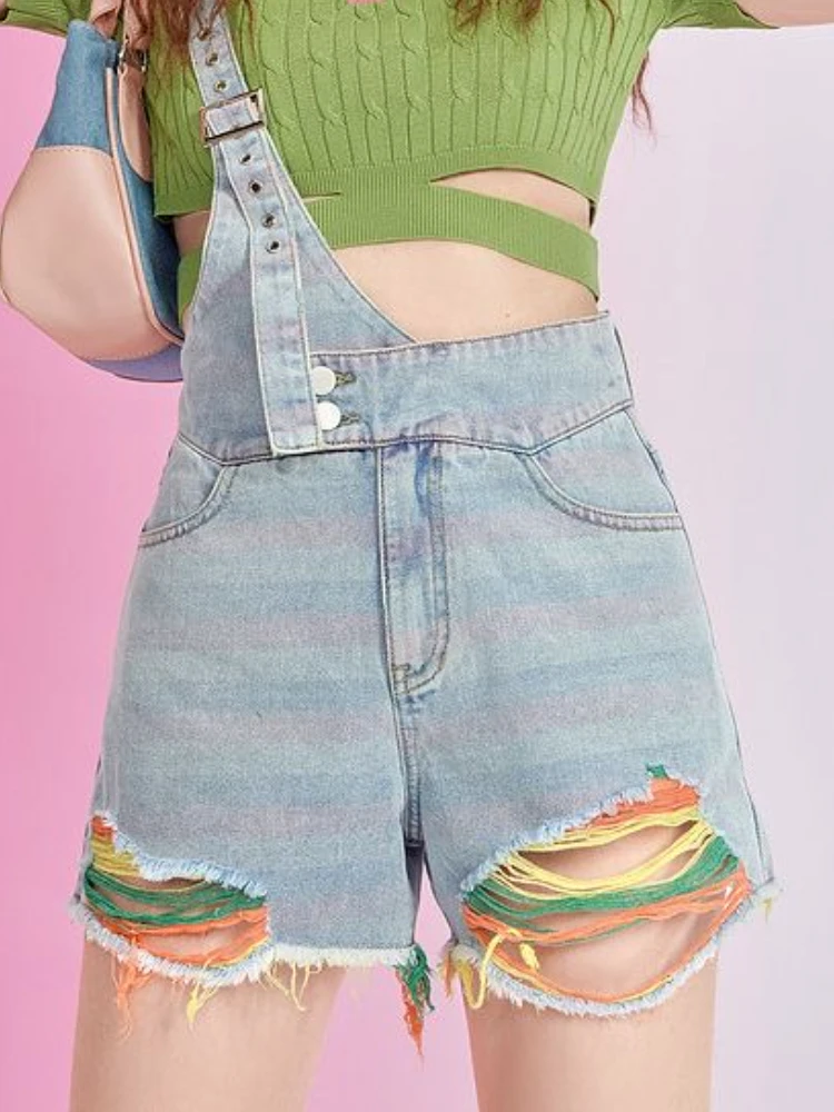 Шорты женские джинсовые с высокой талией повседневные милые ажурные элегантные