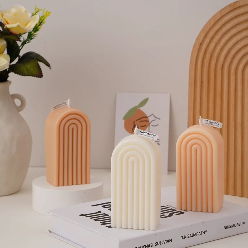 

Ins home decoration accessories modern decor geometric arch aromatherapy candle creative shooting props tabl decor ornaments