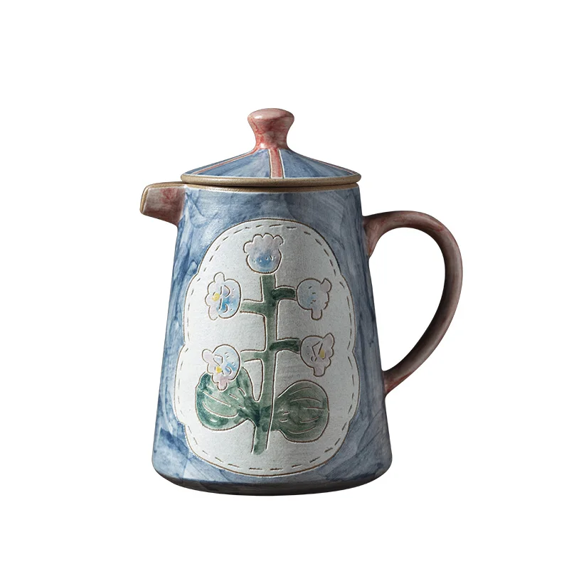 

Семейный набор для чая, лилия, подглазурь, ручная роспись, свадебный подарок, 460 мл, чайник 130 мл, чайная чашка, тарелка 20,8 см